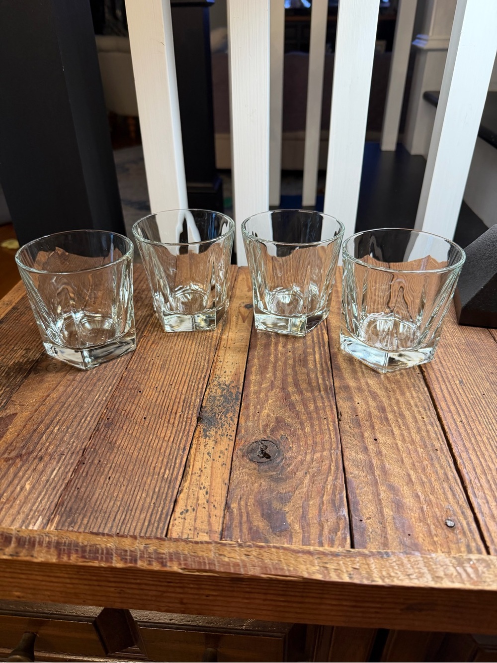 Clear Glass Whiskey Tumblers - Set of 4
